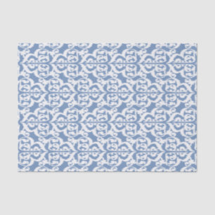 Ikat Moorish Damask - sky blue and white Tissue Paper