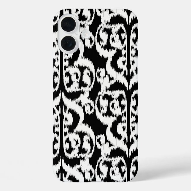 Ikat Moorish Damask - white and black Case-Mate iPhone Case (Back)