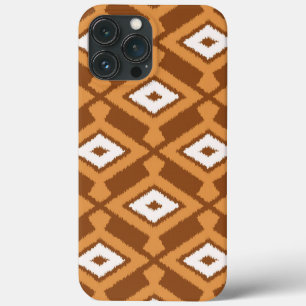 Ikat Pattern - Brown, Rust and Cream iPhone 13 Pro Max Case