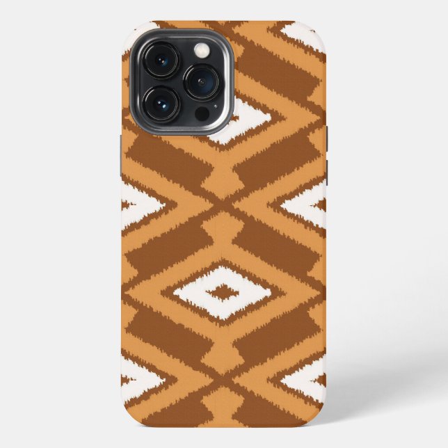 Ikat Pattern - Brown, Rust and Cream iPhone Case (Back)
