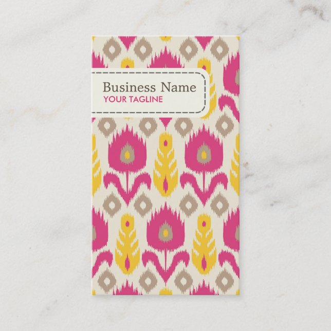Ikat Pattern Business Card (Front)