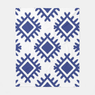 Ikat pattern Ethnic textile tribal American Americ Fleece Blanket