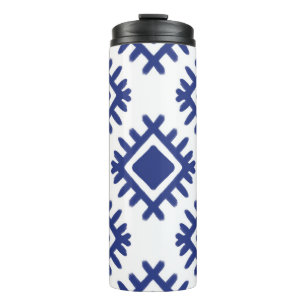 Ikat pattern Ethnic textile tribal American Americ Thermal Tumbler