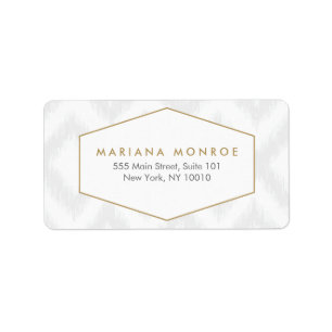 Ikat Pattern in Grey Designer Address Label