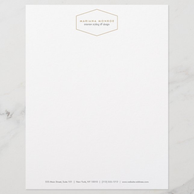 Ikat Pattern in Grey/White Designer Letterhead (Front)