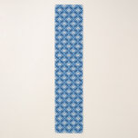 Ikat Pattern, Indigo and Denim Blue Scarf<br><div class="desc">Long scarf in a Navajo tribal pattern with a striated,  Ikat woven texture - Denim blue and creamy white pattern on a dark indigo / navy blue background</div>