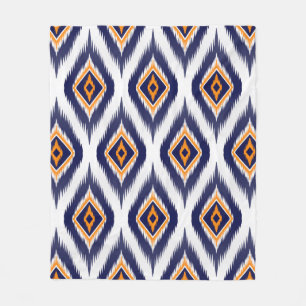 Ikat pattern textile fabric ethnic tribal motif ma fleece blanket