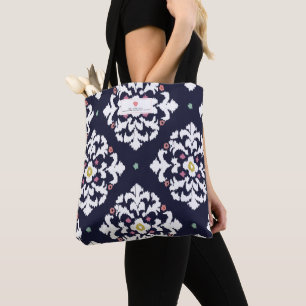 Ikat + Pink Apple Teacher Tote Bag