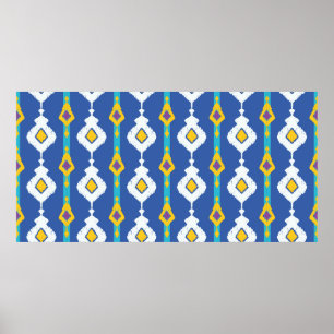 Ikat seamless pattern  poster