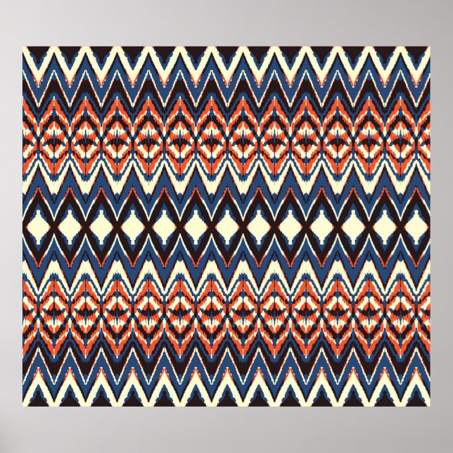 Ikat seamless pattern. tie dye shibori print with  (Front)
