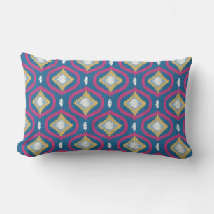 Ikat Series Ogee Light Blue Lumbar Cushion
