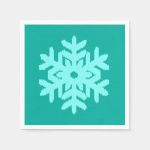 Ikat Snowflake - Turquoise and aqua Napkin