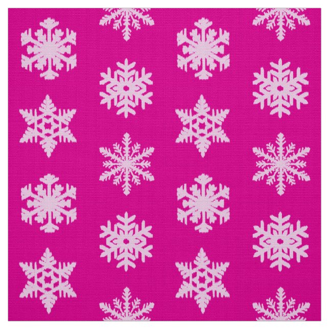 Ikat Snowflakes - Fuchsia and ice pink Fabric (Swatch)