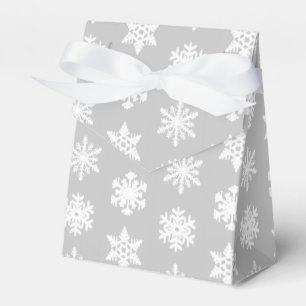 Ikat Snowflakes - Silver grey and white Favour Box