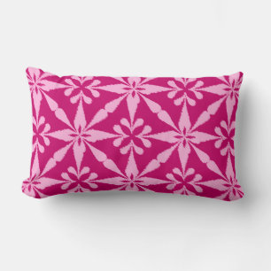 Ikat Star Pattern - Fuchsia Pink Lumbar Cushion
