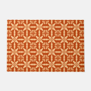 Ikat Star Pattern, Mandarin Orange Doormat