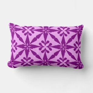 Ikat Star Pattern - Violet and Orchid Lumbar Cushion