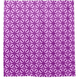 Ikat Star Pattern - Violet and Orchid Shower Curtain