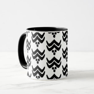 Ikat Stylised Floral - Black and White Mug