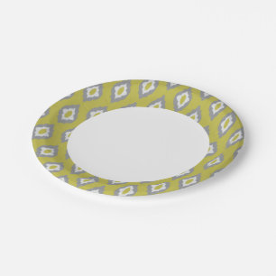 Ikat vintage pattern paper plate