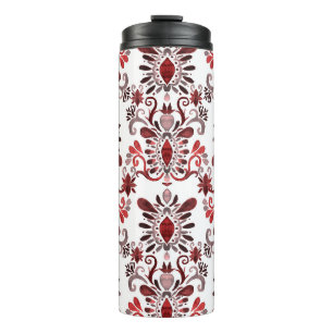 Ikat Watercolor: Tribal Ethnic Seamless. Thermal Tumbler