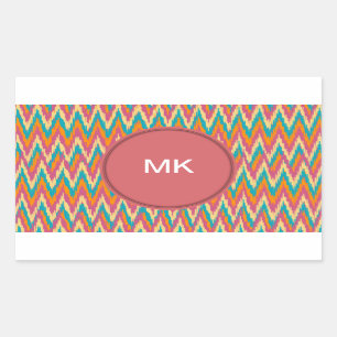 iKat Zigzag Design Spice Colours Rectangular Sticker