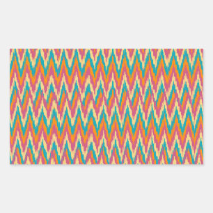 iKat Zigzag Design Spice Colours Rectangular Sticker