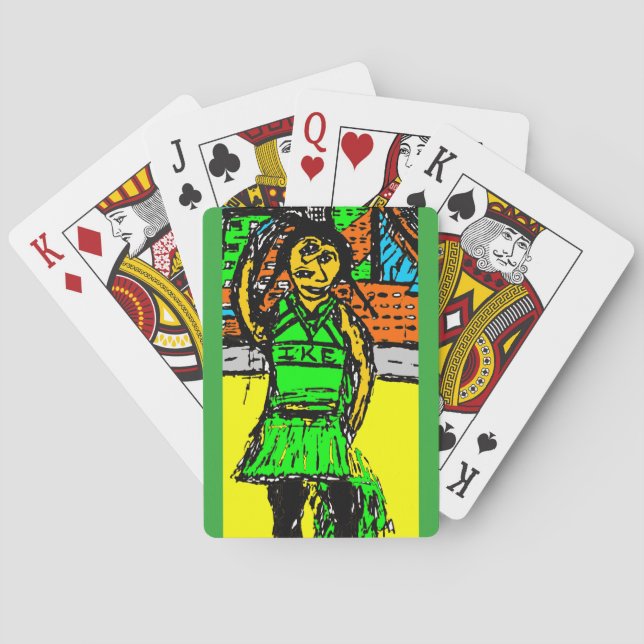 IKE CHEERLEADER PLAYING CARDS (Back)