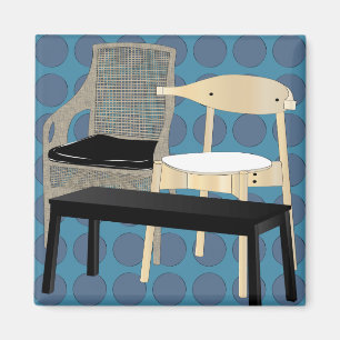 Ikea Furniture Chairs Blue Magnet