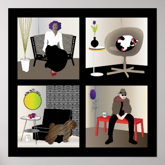 Ikea Interiors Poster – Black Border (Front)