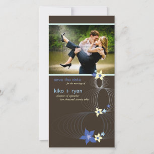 Ikebana Frangipani Blue Tropical Flower Wedding Save The Date