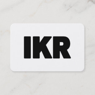 IKR   Text Slang Business Card