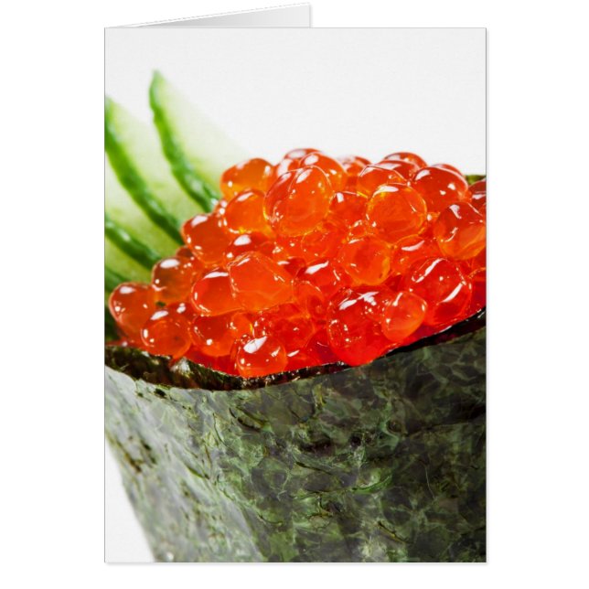 Ikura (Salmon Roe) Gunkan Maki Sushi (Front)