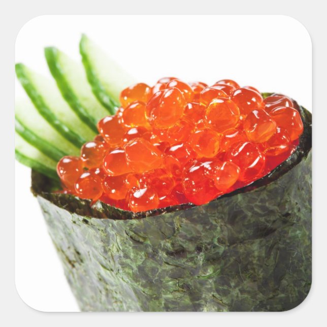 Ikura (Salmon Roe) Gunkan Maki Sushi Square Sticker (Front)