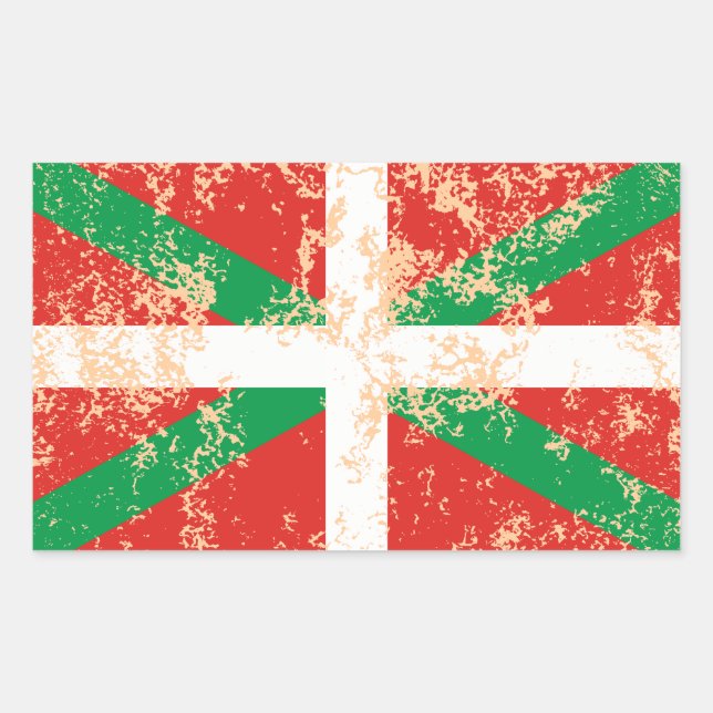 Ikurriña desgastada rectangular sticker (Front)