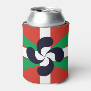 Ikurrina with Lauburu symbol Can Cooler