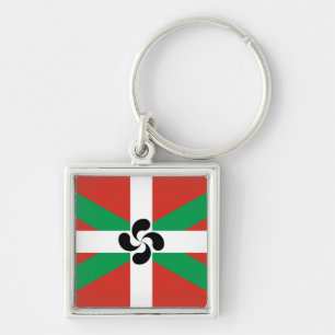Ikurriña with Lauburu symbol Key Ring