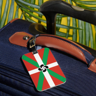 Ikurriña with Lauburu symbol Luggage Tag