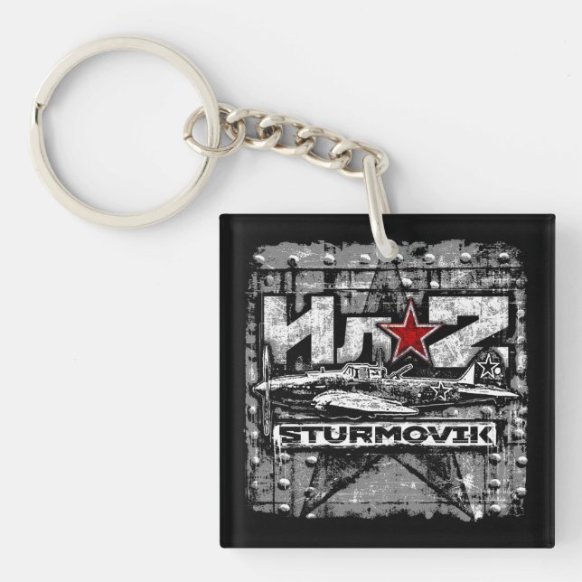 Il-2 Soviet ground attack aircraft Key Ring (Front)