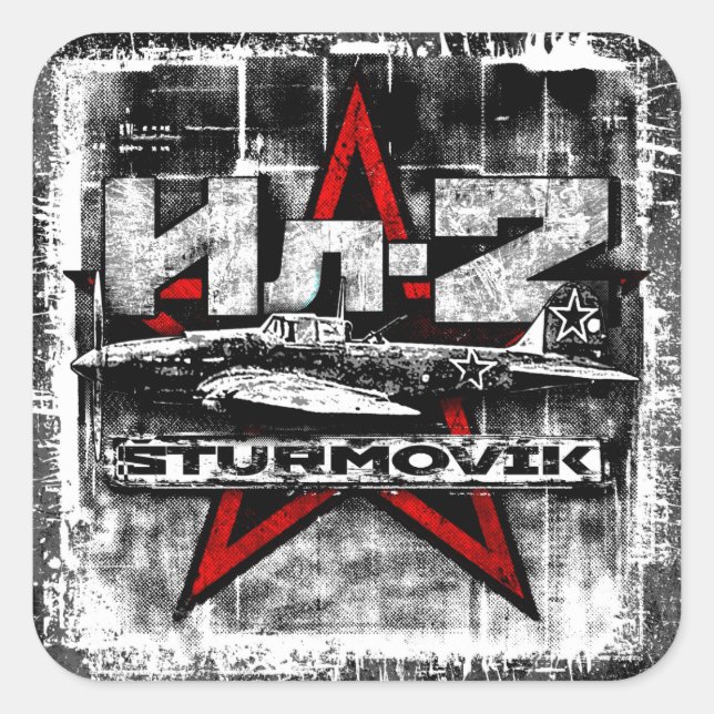 Il-2 Soviet ground attack aircraft Square Sticker (Front)