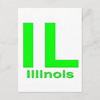 IL Illinois plain green Postcard