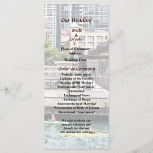 IL - Kayaking on the Chicago River Wedding Program Programme