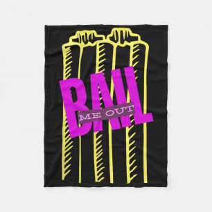 Il Me Out Funny Wickets Cricket T20 Fleece Blanket