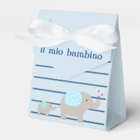"Il mio bambino/my baby"  Favour Box with Elephant