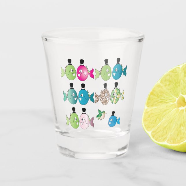 Il pesce che amava l' uccellino shot glass (Front)