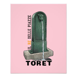 Il Re Delle Piazze - TORET TORINO Vintage Fountain Photo Print