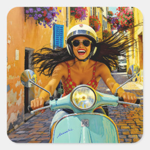  “Il riso del vento” (Laughter of the Wind) Square Sticker