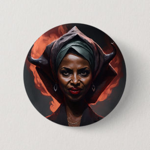 Ilan Omar Shows Her Devil Horns 6 Cm Round Badge