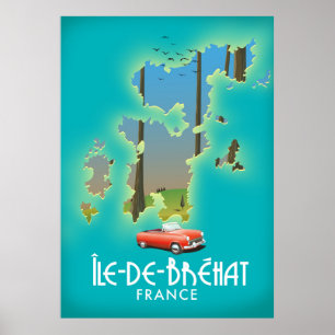Île-de-Bréhat, france vintage style travel poster