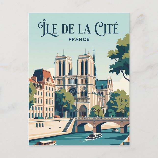 Île de la Cité France Postcard (Front)